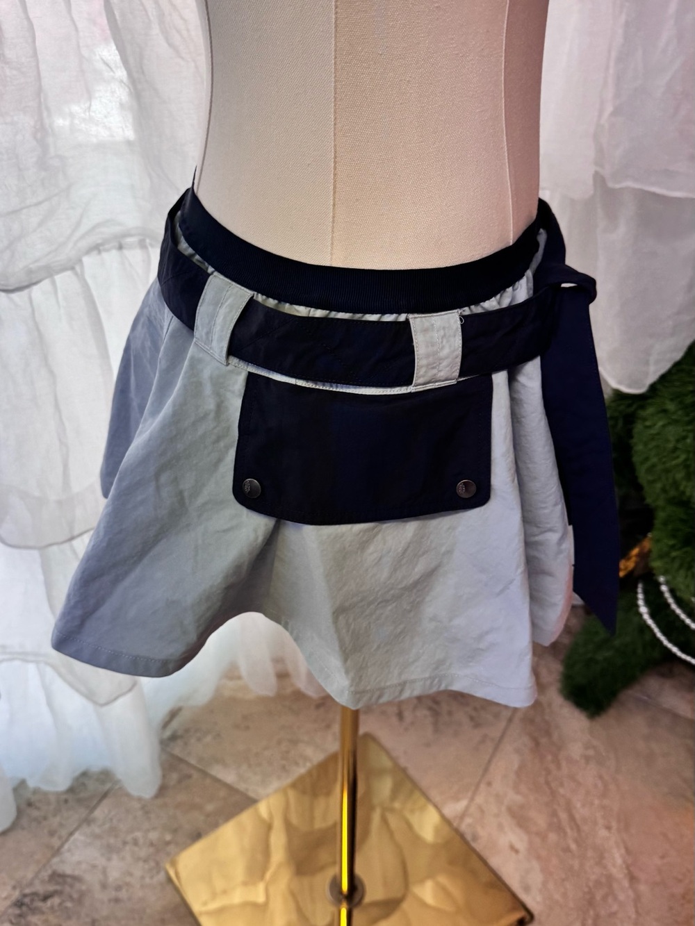 NWT FP Movement Nylon Tie-Waist Mini Skort in Sky Blue - Picture 10 of 13